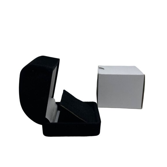 Set of 6 Black Flocked Earring Gift Boxes Jewelry Box New - Picture 5 of 6